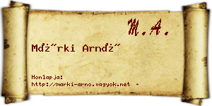 Márki Arnó névjegykártya
